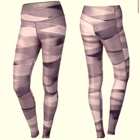 Nike Power Legend Ribbon Wrap Training running leggings blush mauve Lilac-L - Picture 1 of 10